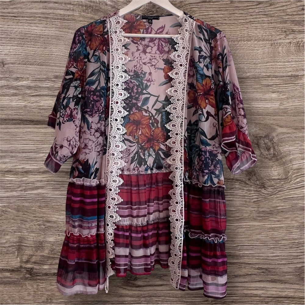 Signature Studio Multicolor Floral Kimono Size 2X